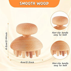 Mushroom Wood Massager Tool for Pain Relief