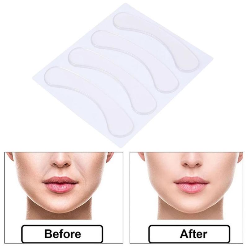 4pcs Lip Wrinkle Patches Lifting Firming Pads Silicone Clear Wrinkle Pads