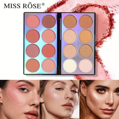 16 Colors Matte Eyeshadow Palette Blush Contouring Face Brightening
