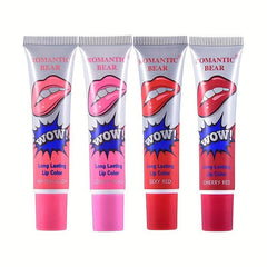 4PCS Peel Off Liquid Lipstick Set Waterproof Long Lasting Lip Gloss
