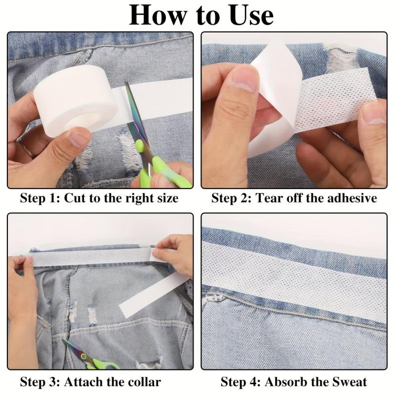 Invisible Collar Protector Sweat Pads Self Adhesive Shirt Neck Liner