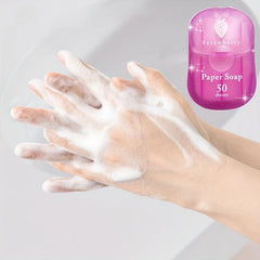 50 Pcs Disposable Travel Scented Bath Slice Soap Paper Sheets