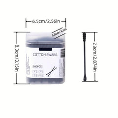 100pcs Spiral Tip Cleaning Swabs & Ear Spoon Buds With Paper Sticks