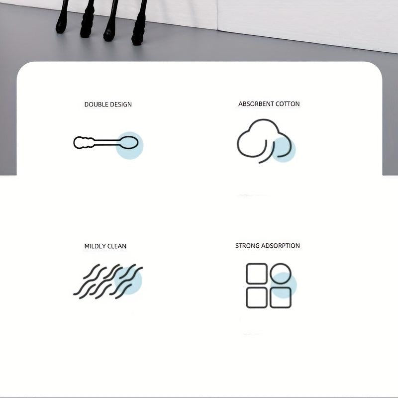 100pcs Spiral Tip Cleaning Swabs & Ear Spoon Buds With Paper Sticks