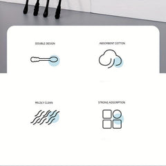 100pcs Spiral Tip Cleaning Swabs & Ear Spoon Buds With Paper Sticks