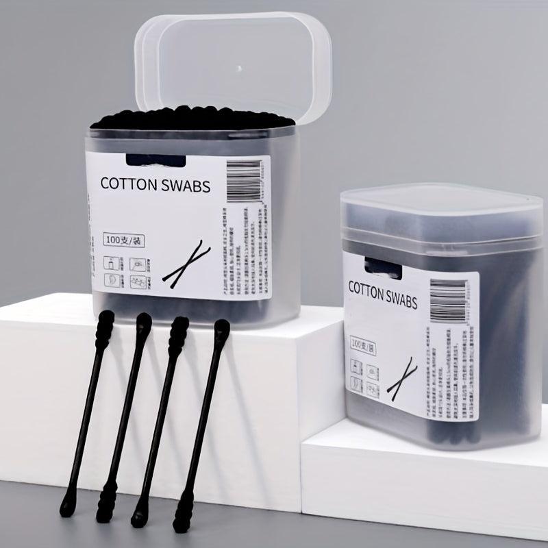 100pcs Spiral Tip Cleaning Swabs & Ear Spoon Buds With Paper Sticks