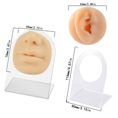 4pcs Soft Silicone Mouth & Nose Model For Piercing Face Ear Simulation Display