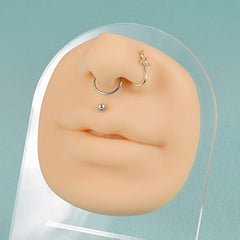 4pcs Soft Silicone Mouth & Nose Model For Piercing Face Ear Simulation Display
