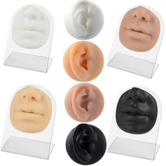 4pcs Soft Silicone Mouth & Nose Model For Piercing Face Ear Simulation Display