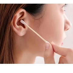 200pc Disposable Cotton Swabs Double Round Tip Ear Nose Clean Beauty Tools