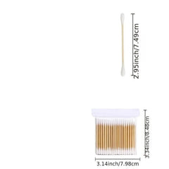 200pc Disposable Cotton Swabs Double Round Tip Ear Nose Clean Beauty Tools