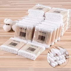 200pc Disposable Cotton Swabs Double Round Tip Ear Nose Clean Beauty Tools