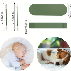 2pcs Reusable Silicone Ear Swabs with Case Cleanable Double Tipped Buds