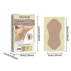 12pcs Underarm Sweat Patches Invisible Lasting Armpit Pads