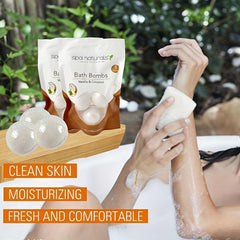 Vanilla Coconut Bath Salt Ball 3 Pack Bubble Bath Relaxing Spa Gift