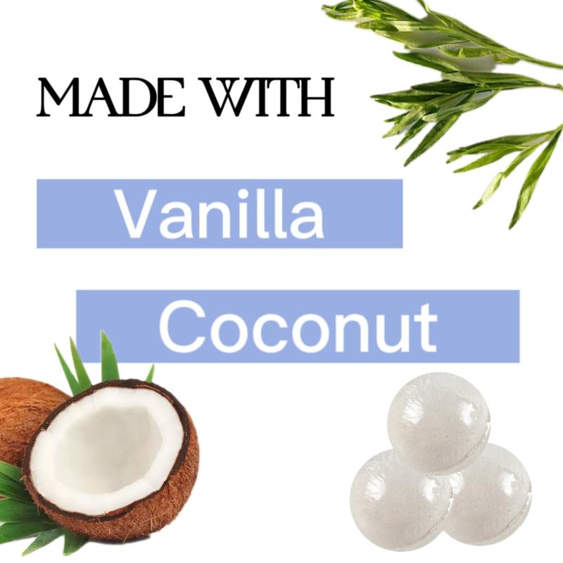 Vanilla Coconut Bath Salt Ball 3 Pack Bubble Bath Relaxing Spa Gift
