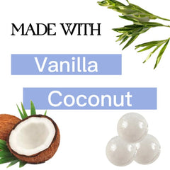 Vanilla Coconut Bath Salt Ball 3 Pack Bubble Bath Relaxing Spa Gift