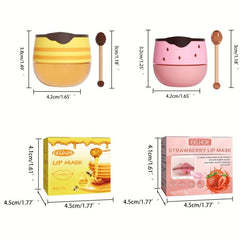 Honey & Strawberry Lip Mask: Moisturizing, Brightening, Anti-Aging - 15ml