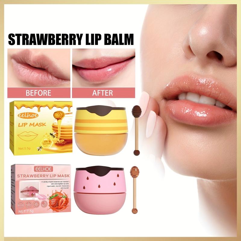 Honey & Strawberry Lip Mask: Moisturizing, Brightening, Anti-Aging - 15ml