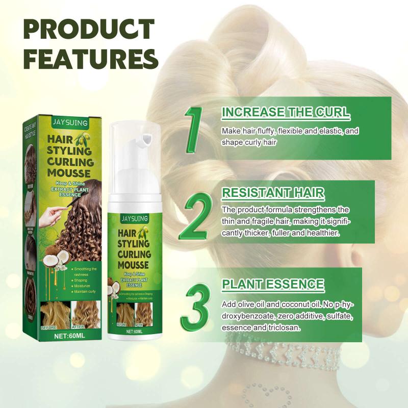 Anti Frizz Curl Styling Mousse for Hair Styling