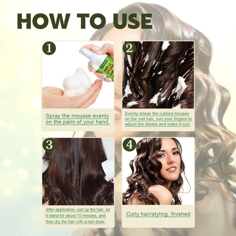 Anti Frizz Curl Styling Mousse for Hair Styling