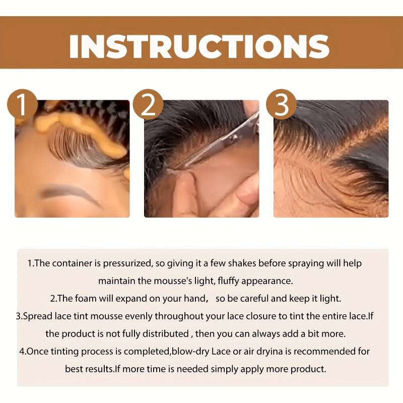 Fast Dry Lace Wig Hair Mousse for Natural Finish & Dyeing