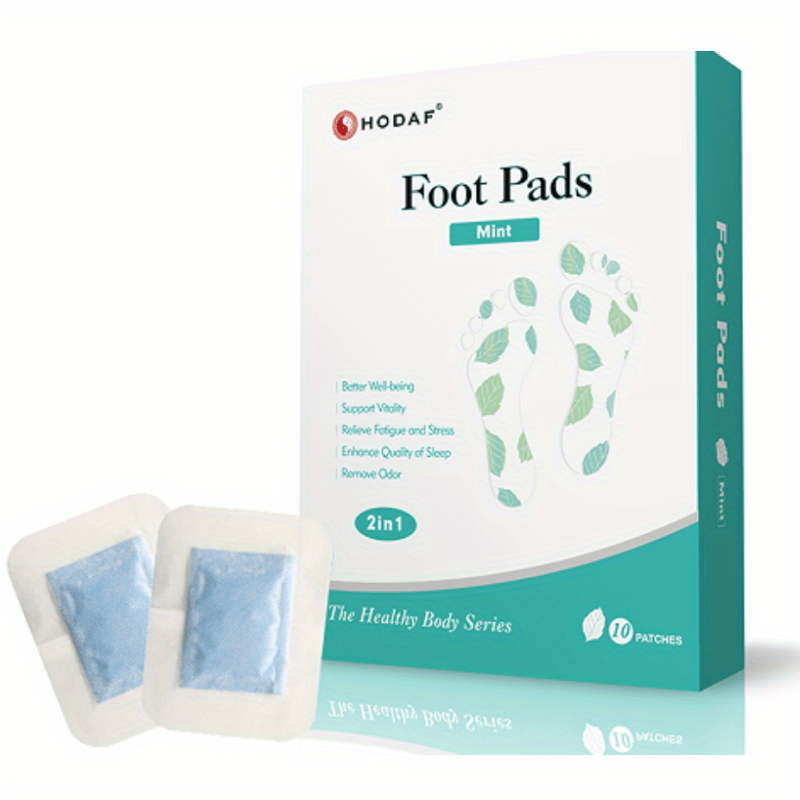 10PCS Mint Foot Pads Deep Cleansing Foot Patch Natural Bamboo Vinegar