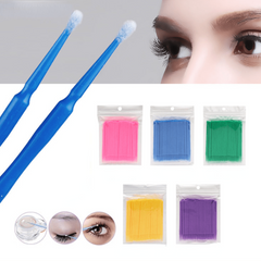 100pcs Disposable Micro Brushes for Eyelash Extensions and Glue Cleaning
