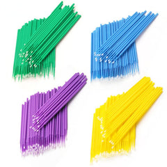 100pcs Disposable Micro Brushes for Eyelash Extensions and Glue Cleaning