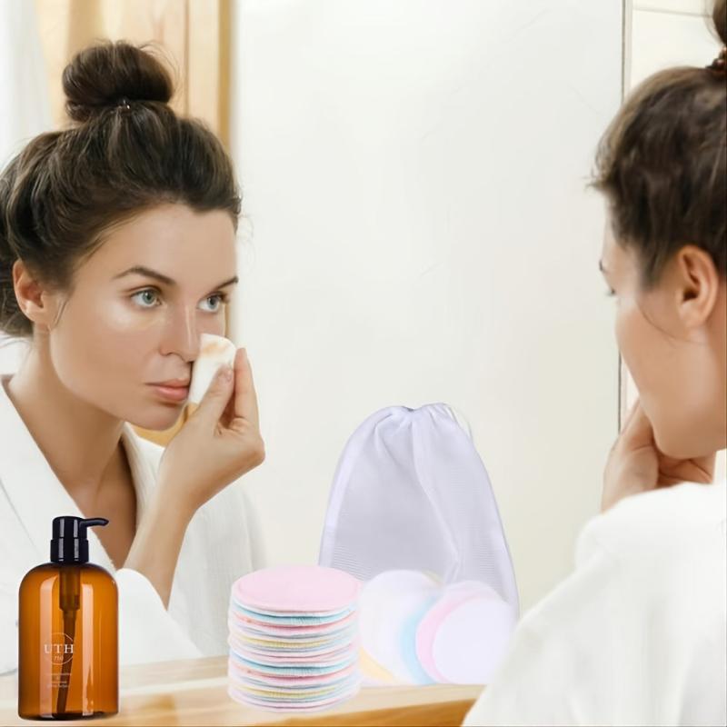 12 Reusable Makeup Remover Pads Soft Natural Washable Facial Cleaning Pads