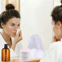 12 Reusable Makeup Remover Pads Soft Natural Washable Facial Cleaning Pads