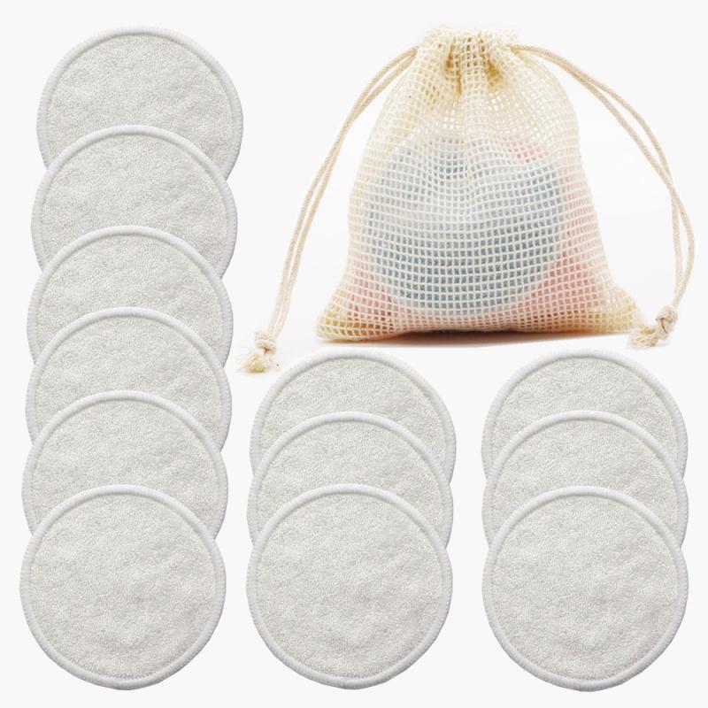 12 Reusable Makeup Remover Pads Soft Natural Washable Facial Cleaning Pads