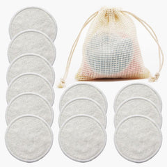 12 Reusable Makeup Remover Pads Soft Natural Washable Facial Cleaning Pads