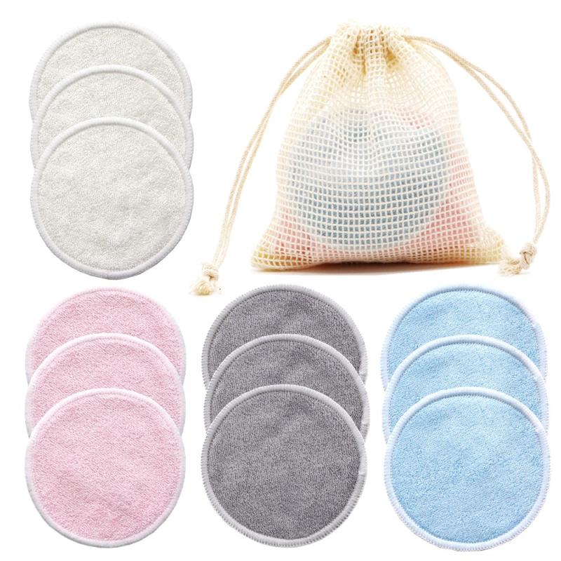 12 Reusable Makeup Remover Pads Soft Natural Washable Facial Cleaning Pads