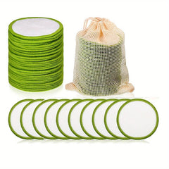 20pcs Reusable Bamboo Makeup Remover Pads with Laundry Bag