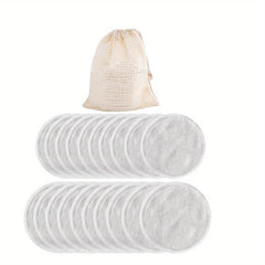 20pcs Reusable Bamboo Makeup Remover Pads with Laundry Bag