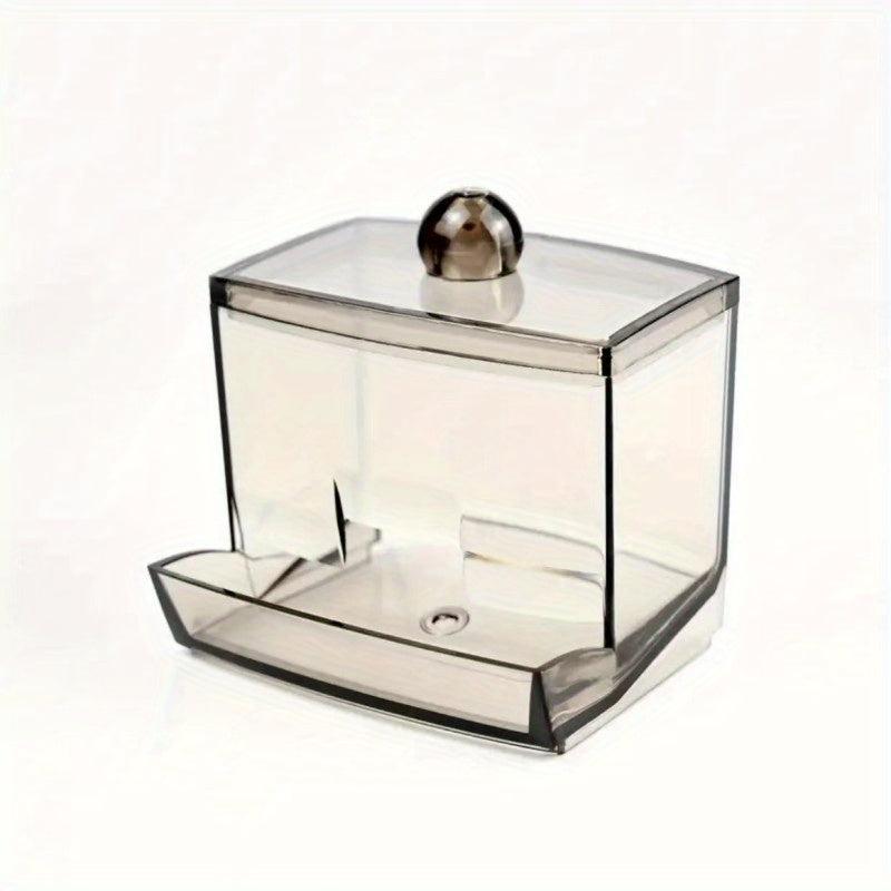 Clear Acrylic Swab Box Organizer for Cotton Swabs, Makeup Pads, and Cosmetics