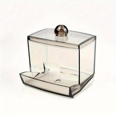 Clear Acrylic Swab Box Organizer for Cotton Swabs, Makeup Pads, and Cosmetics
