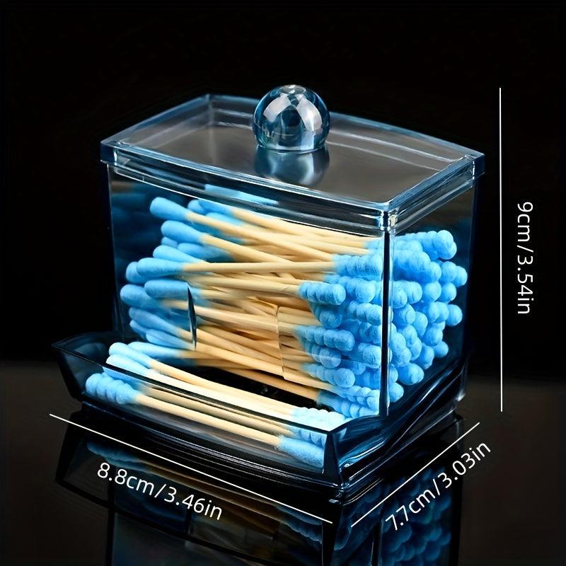 Clear Acrylic Swab Box Organizer for Cotton Swabs, Makeup Pads, and Cosmetics