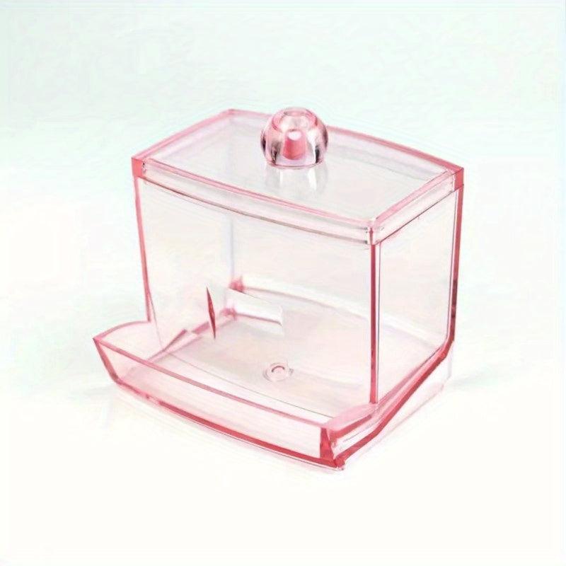 Clear Acrylic Swab Box Organizer for Cotton Swabs, Makeup Pads, and Cosmetics