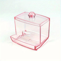 Clear Acrylic Swab Box Organizer for Cotton Swabs, Makeup Pads, and Cosmetics