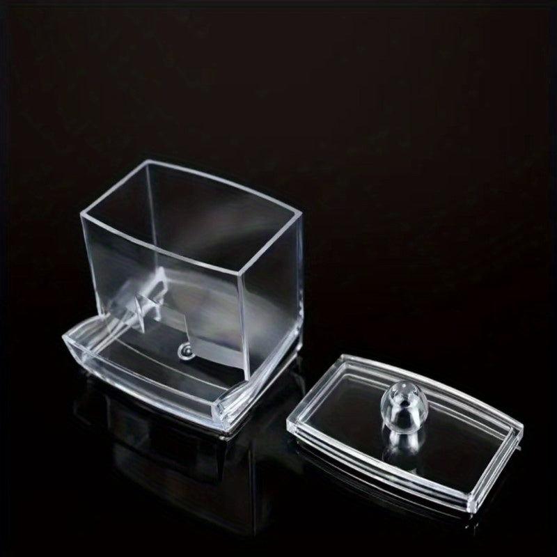 Clear Acrylic Swab Box Organizer for Cotton Swabs, Makeup Pads, and Cosmetics