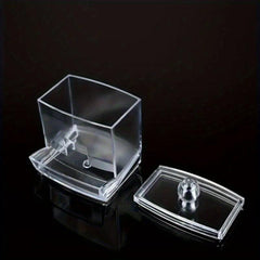 Clear Acrylic Swab Box Organizer for Cotton Swabs, Makeup Pads, and Cosmetics