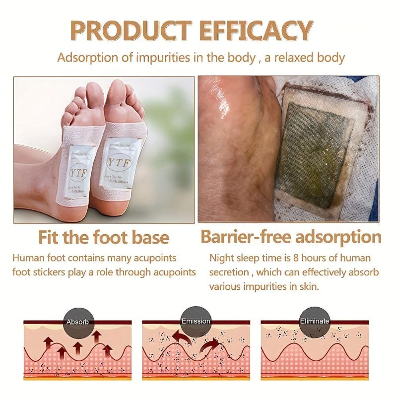 20 Pcs Ginger Foot Pads & Adhesive Sheets for Foot Care All Natural Foot Patch