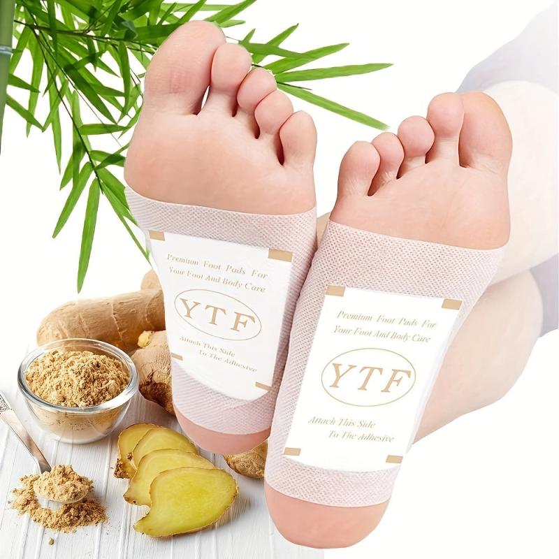 20 Pcs Ginger Foot Pads & Adhesive Sheets for Foot Care All Natural Foot Patch