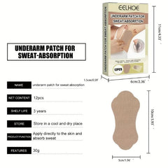 12pcs Disposable Armpit Under Arm Sweat Pads Dress Shields Cotton Underarm