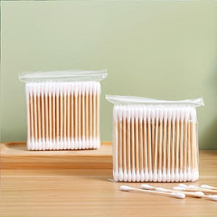 100 Disposable Double Round Tip Cotton Swabs for Ear Nose Clean