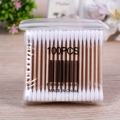 100 Disposable Double Round Tip Cotton Swabs for Ear Nose Clean