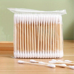 100 Disposable Double Round Tip Cotton Swabs for Ear Nose Clean