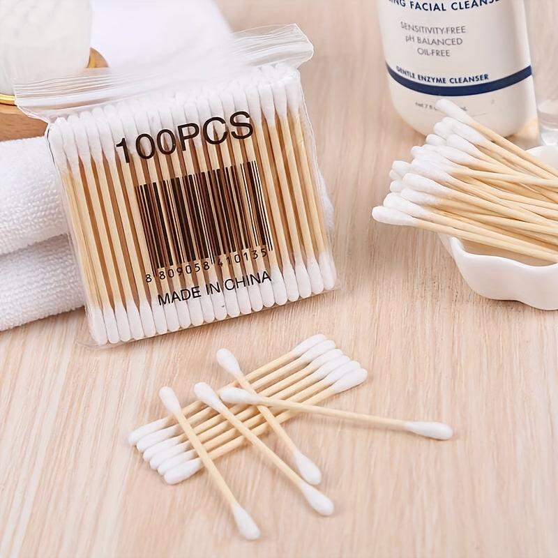 300pcs Disposable Cotton Swabs Double Round Tip Beauty Tools